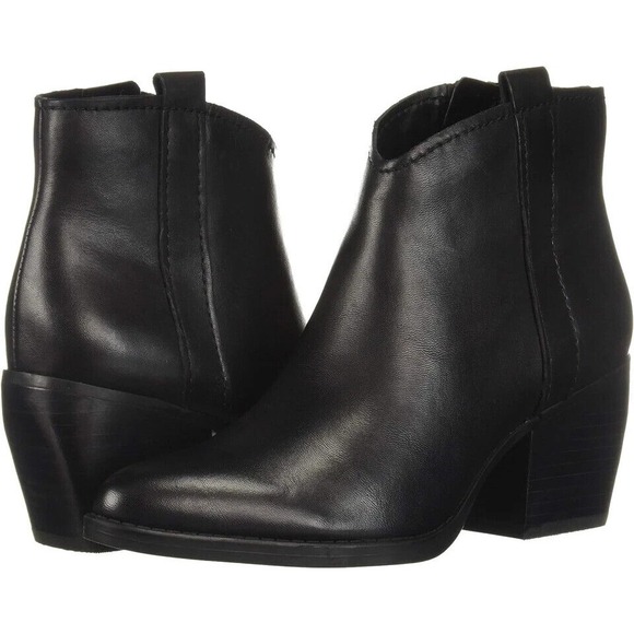 NATURALIZER FAIRMONT WESTERN INSPIRED BLACK LEATHER ANKLE BOOTS Women's Size 9.5 - Picture 1 of 10